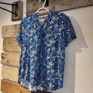 Kim and Kami Floral Blue Women's Top